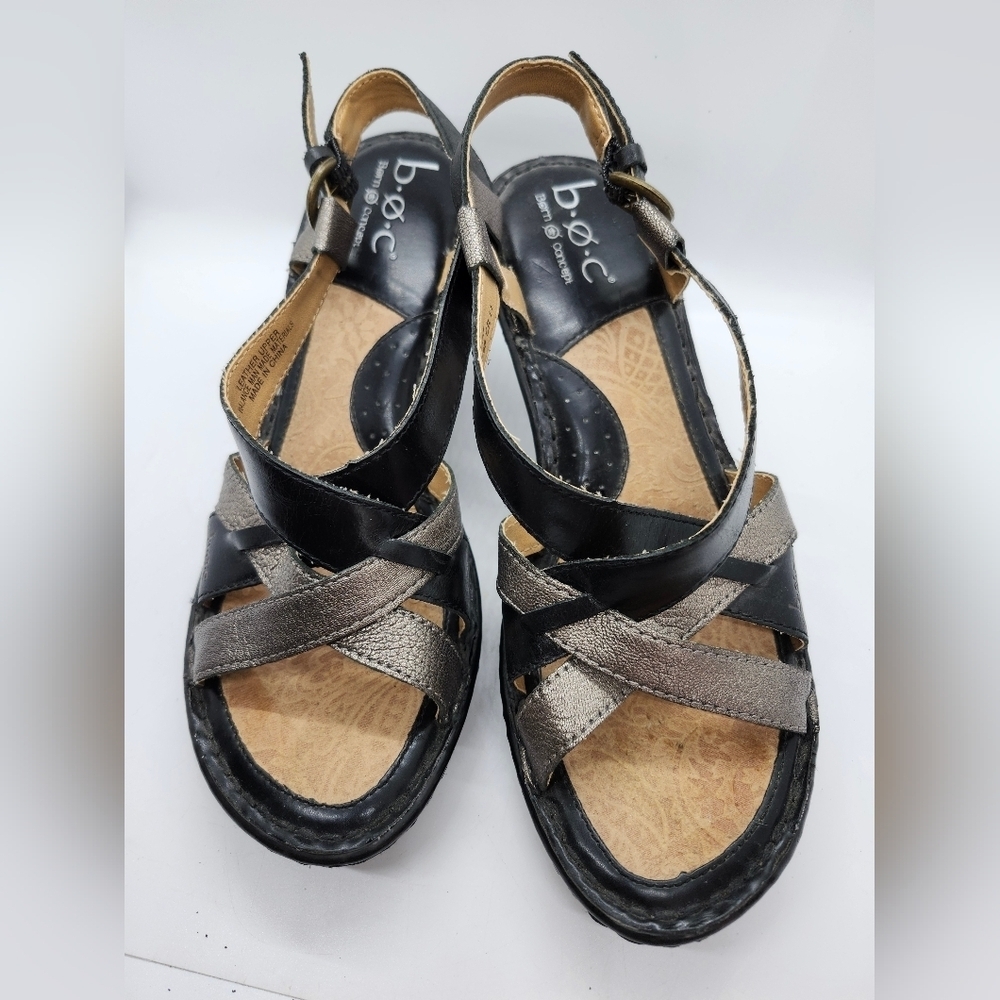 Born sandals leather black & bronze barely worn. Sz 8